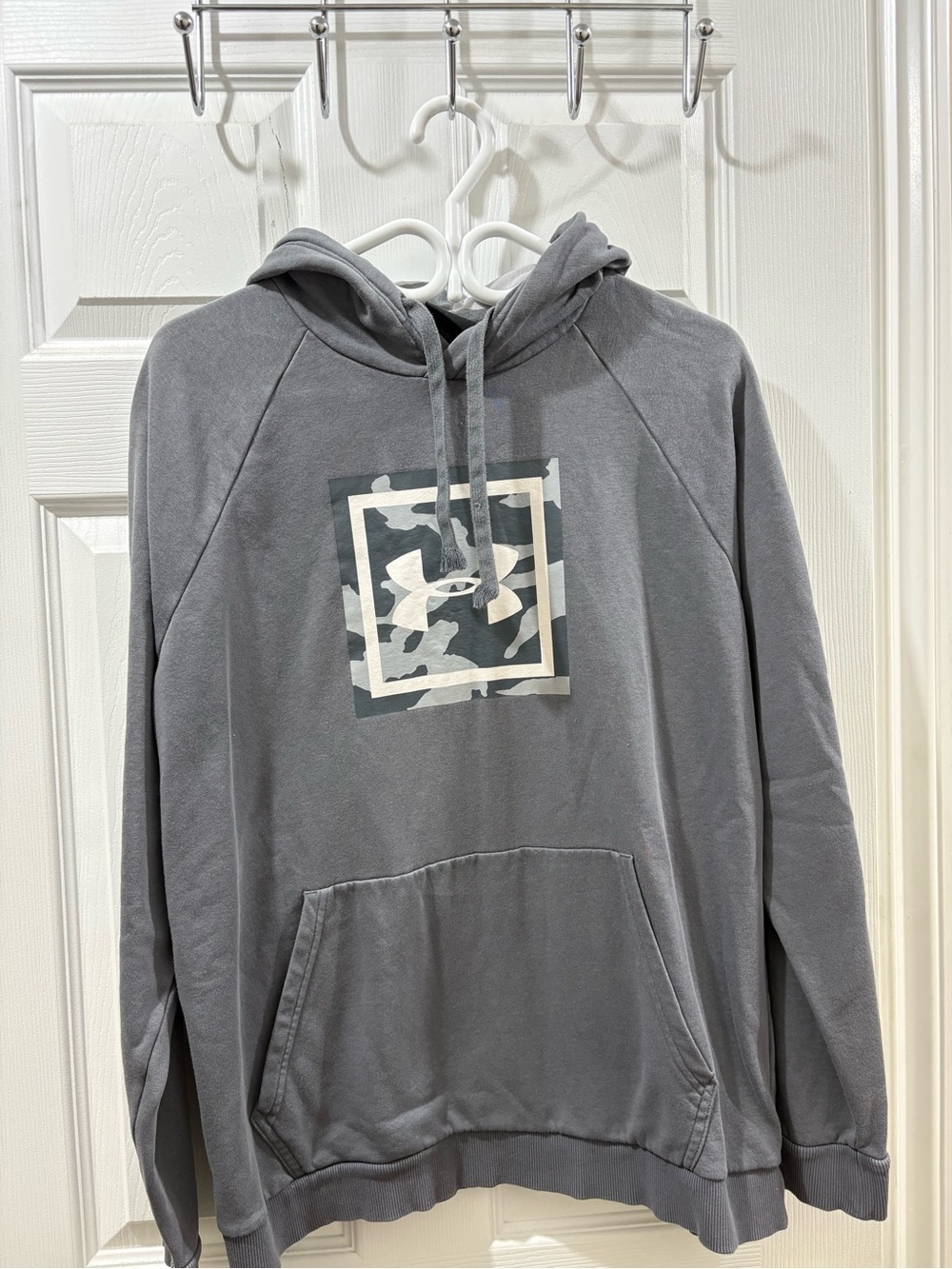 LG Gray Hoodie with Camo Logo Print